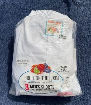 White 2 Pack Fruit of the Loom Mens Sanforized Boxer Shorts Size 44 - Image 1 of 4