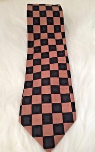 Gianfranco Ferre Black/Brown Checker Board 100% Silk Tie Made In Italy - Picture 1 of 6