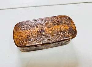 Antique Snuff Box Birch Wood Bark Container Wooden Rare Swedish or German ? 3.5" - Picture 1 of 9