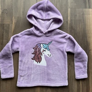 BCBG Girl's Plush Unicorn Hoodie Pullover Sweater Pastel Purple Size XS 5/6 - Picture 1 of 5