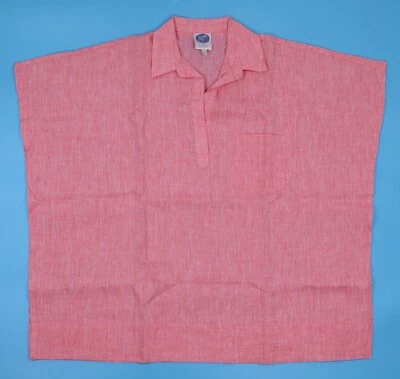 Женская широкая коралловая блузка DG2 Diane Gilman размер XS/S 100% лен - Изображение 1 из 2