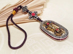 Glücksbringer Schutz Amulett - Dorje Vajra drehbar - Endloser Knoten - Nepal - Bild 1 von 3