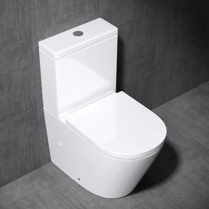 Ceramic Toilet WC Soft Close Seat Power Swirl Flush Coupled Toilet & Dual Flush - Picture 1 of 7