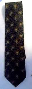 Giorgio Armani Cravatte Tie Made in Italy Black Brown Silver - Picture 1 of 6