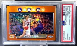 ( PSA 10 ) Pau Gasol 2008-09 Topps Chrome Orange Reractor #16 /499 Lakers Rare - Picture 1 of 2