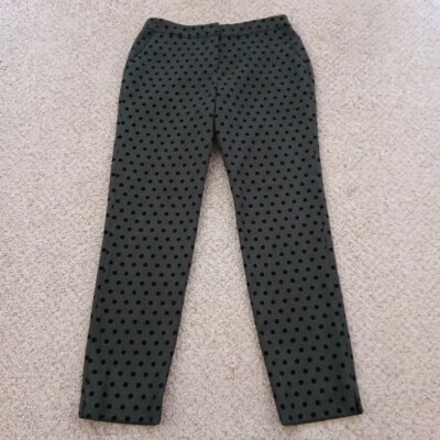 Boden Dress Pants Womens Size 10 Green Polka Dot Wool Blend Pockets 30x28 - Image 1 of 4