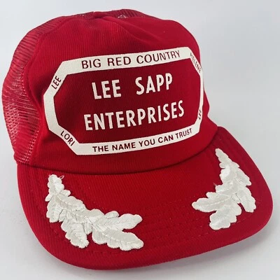 Lee Sapp Bros Enterprises Mesh Snapback Trucker Hat Cap VTG Big Red Country NE - Image 1 of 4