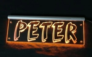 Peter LED Namensschild oder dein Name LKW Truckerschild personalisiert Petra pit - Picture 1 of 12