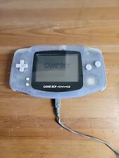 Nintendo Game Boy Advance Clear Glacier Handheld System AGB-001 Works w/Pwr READ