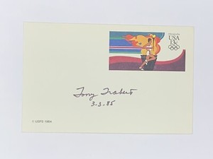Tony Trabert  Int. Tennis Hall of Fame Signed Autographed Post Card