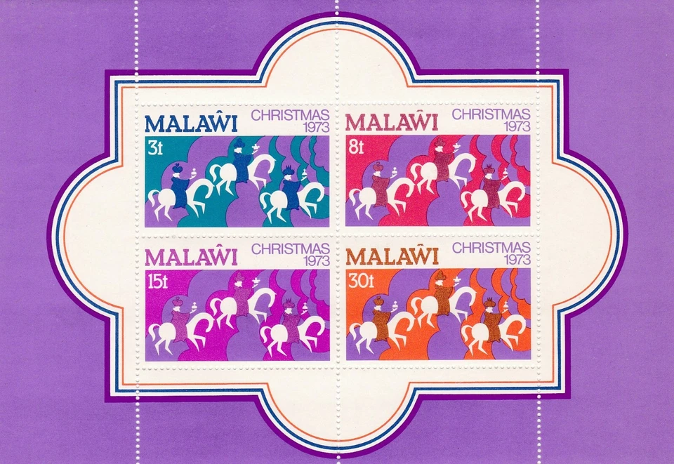 MALAWI #216a MNH THE THREE KINGS CHRISTMAS ISSUE SOUVENIR SHEET - Image 1 of 1
