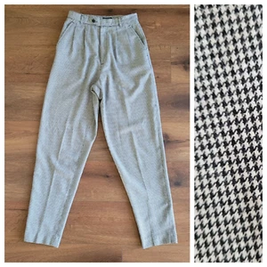 Vintage 90er Y2K Hose Gr. 6 Hahnentritt Plissee High Rise Academia Ambitions USA - Bild 1 von 18