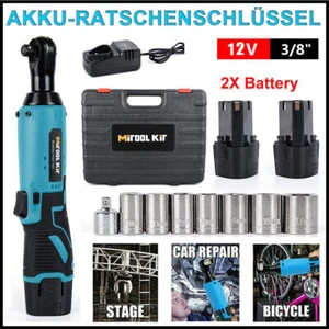 Elektrischer 3/8'' Akku Ratschenschrauber Ratschen Winkelschrauber 2 Akkus 60NM - Bild 1 von 13