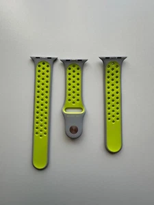 Apple Watch Nike Sport Band 44mm 45mm 46mm 49mm Flat silver/Volt Genuine S/M/L - Picture 1 of 12