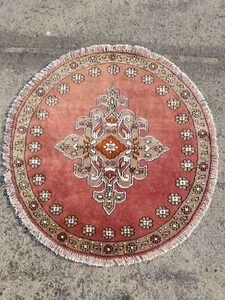 Antique Tibetan Persian Hand Knotted Multicolor Wool Rug Carpet 84x81cm - Picture 1 of 12