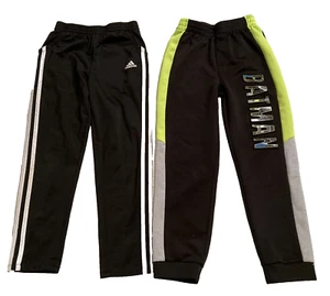 Lot of 2 pair Boys Athletic Pants Size 6/6X Adidas Batman - Picture 1 of 10