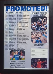 Ipswich Town 2024 Championship runners-up - Ipswich promoted -  souvenir print - Picture 1 of 8