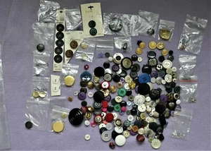 Vintage Button Lot - Mostly Hole Style - Plastic - Jacket Dress Clothes 8 oz - Picture 1 of 1