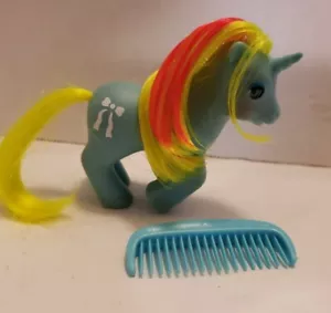 My Little Pony G1 Beddy-Bye Eye Baby Ribbon Unicorn Blue Vtg 1986 HASBRO e - Picture 1 of 4