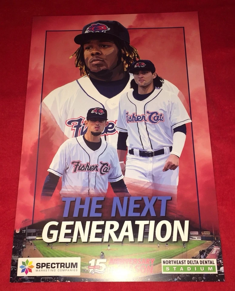 Vladimir Guerrero Jr Bo Bichette Cavan Biggio NH Fisher Cats SGA 11x17 Poster - Image 1 of 1