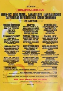 Reading Leeds Festival Poster 2024 Liam Gallagher Blink 182 Lana Del Ray - Picture 1 of 1