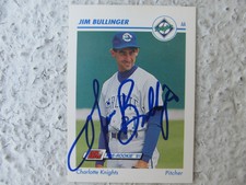 Cubs Jim Bullinger Signed Autographed 1991 Minor League Charlotte Knights Mint