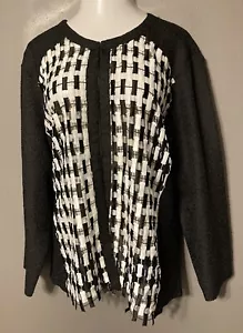 Bellissima giacca cardigan Catherines - 3X 26/28W - Nero/Bianco - Foto 1 di 3