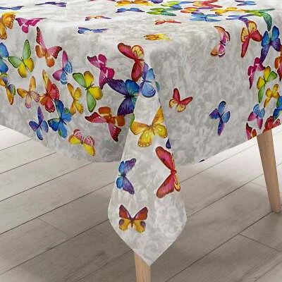 Wachstuch Tischdecke B9069-01 bunte Schmetterlinge eckig rund oval - Bild 1 von 4