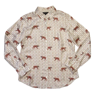 NUEVO CON ETIQUETAS J.Crew Petite Camisa Abotonada Sarga de Seda en Marfil Polvoriento Tigres Itinerantes 8P Foto 1 de 4
