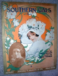 1917 SOUTHERN GALS Vintage Sheet Music KITTY HENRY by Gumble, Yellen - Picture 1 of 2