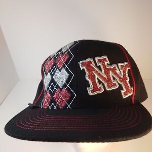 NY New York Hat Diamond Haftowana Regulowana czapka zatrzaskowa Dopasowana rozmiar XL