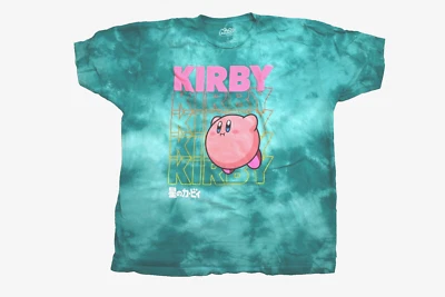 Camisa Kirby Para Hombres Kirby Kanji Gráfica Verde Azulado Tie Dye Nueva XL Foto 1 de 4