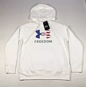 Under Armour Womens Hoodie Sz Med UA Freedom Logo American Flag Soft Athleisure - Picture 1 of 8