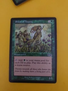 Priest of Titania    Summon Elf.  Urza's Saga. Magic the Gathering Card. - Picture 1 of 5