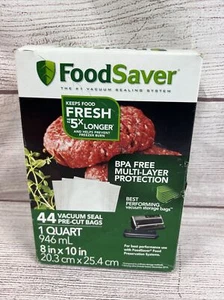 Vacuum Seal Pre-Cut Bags, 1 Quart, 44-Count, fits FoodSaver, FSFSBF0226NP - Picture 1 of 6