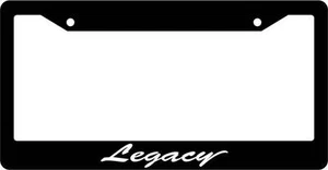 Black License Plate Frame CURSIVE LEGACY Auto Accessory Novelty - Picture 1 of 1