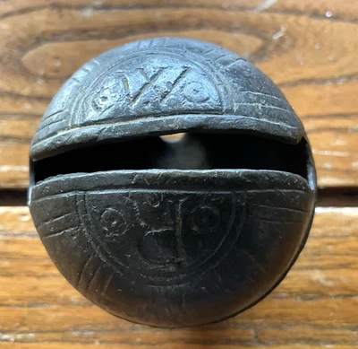 ANCIEN GRELOT EN BRONZE DE DILIGENCE MARQUÉ W R 61 MM ET 58 MM N° 5 - Photo 1/4