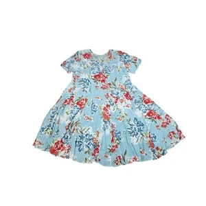 Orientique Australian Dress 1X Sheer Boho Resort Wear Crinkle Hawaiian Floral - Picture 1 of 9