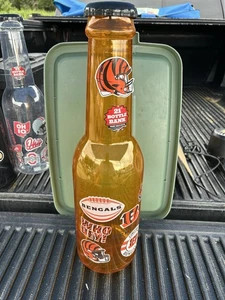 CINCINNATI BENGALS Orange NFL FOOTBALL BOTTLE BANK 21” - Picture 1 of 4