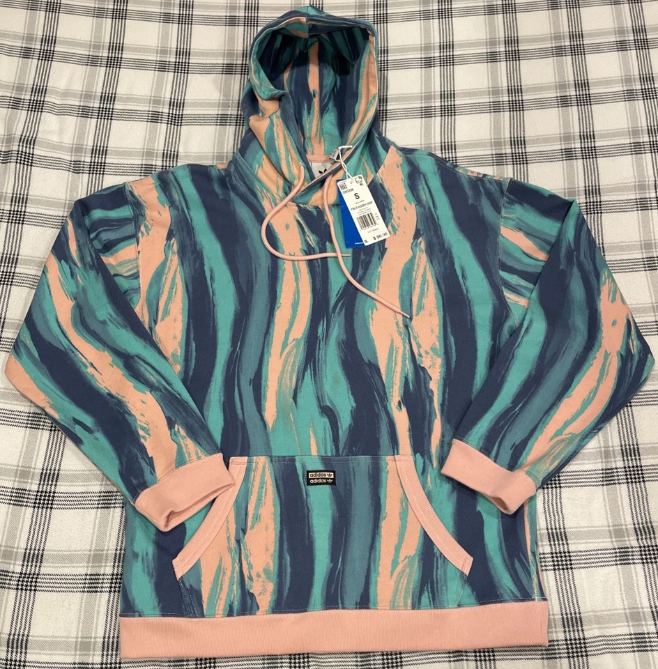 Rare Adidas Originals FBLS AOP Men's Pastel GN3336 Colors Hoodie Size M