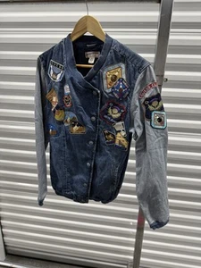 GUESS Jeans Unisex GUESS ORIGINALS PATCH DENIM BOMBER JACKET Tg: M Nuovo - Foto 1 di 10