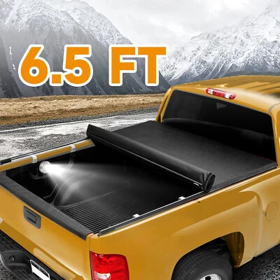 FOR 94-02 DODGE RAM TRUCK 6.5FT FLEETSIDE BED SOFT VINYL ROLL-UP TONNEAU COVER - Image 1 of 4