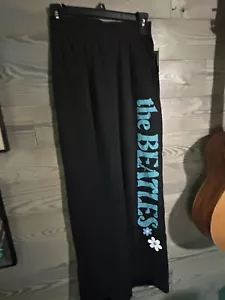 The Beatles NWT Adult Unisex Black Joggers SMALL Groovy Sweatpants NEW - Picture 1 of 4