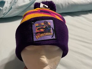 Neu mit Etikett Universal Studios Frankenstein Monster Beanie Mütze offiziell lila gelb - Bild 1 von 9