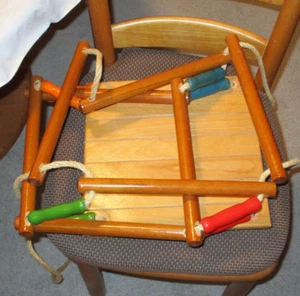 Baby Kleinkinder Holz Gitterschaukel mit befestigungsring für Türrahmengebraucht - Bild 1 von 3