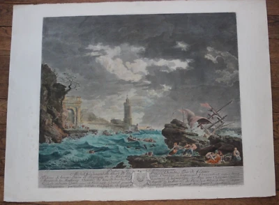 LA TEMPÊTE gravure d'après Vernet gravé par Balechou chalcographie basan - Photo 1/4