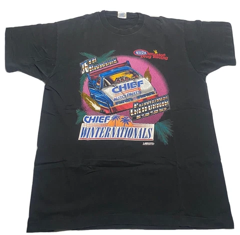 Vintage 90s NHRA Winston Drag Racing T-Shirt Mens XL Single Stitch B8 Cover