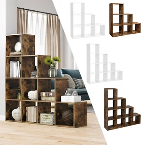 Bücherregal Treppenregal Stufenregal Raumteiler Standregal Regal Holz VASAGLE - Afbeelding 1 van 39