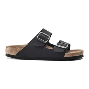 Birkenstock Arizona Vegan BirkiBuc Sandals - Regular Unisex - Black - Picture 1 of 19