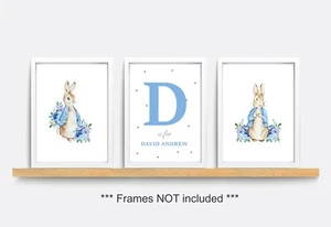 Nursery Prints Set Of 3 Peter Rabbit Nursery Print Pink Baby Room Wall Art Decor - Picture 1 of 1